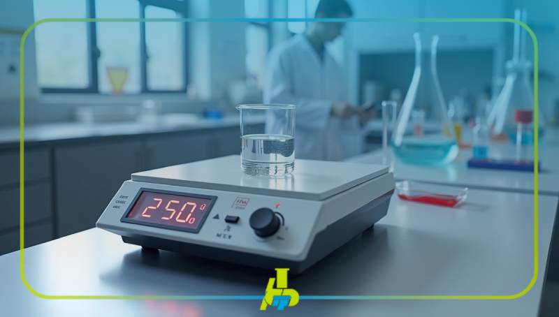 پروتکل‌های ایمنی در استفاده از هات پلیت آزمایشگاهی(هات پلیت در حال انجام کار)